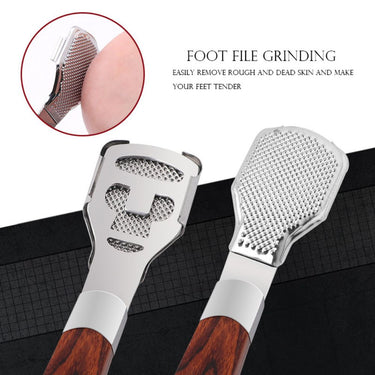 Stainless Steel Pedicure Callus Remover - Wood Grain Design